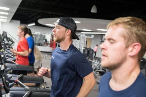 Students work out in Eaton Fitness Center as seen October 21, 2019 during the Creosote Affects photo shoot at Washington & Jefferson College.